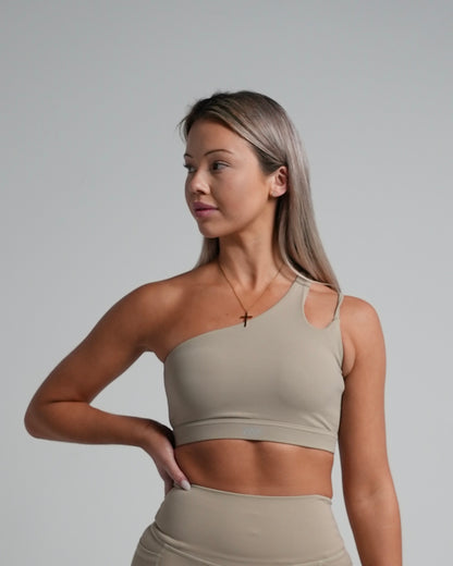 Flex Compression Sports Bra - Sandstone Beige