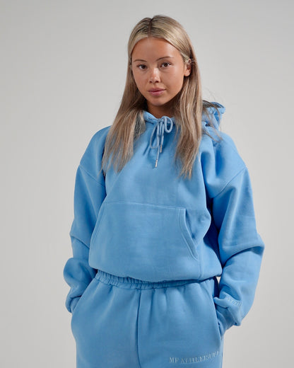 Lounge Cropped Hoodie - Cloud Blue