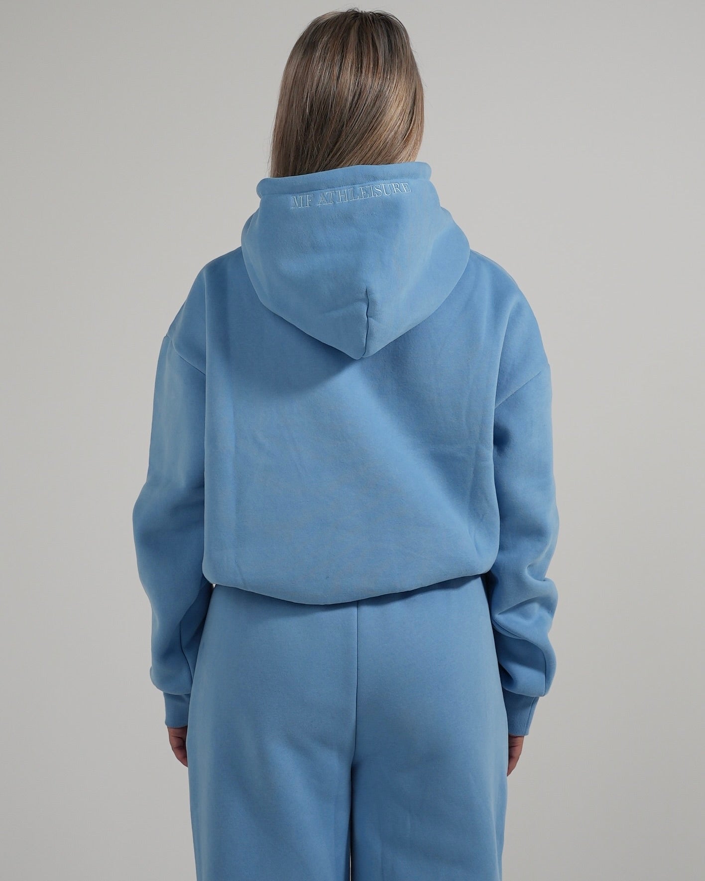 Lounge Cropped Hoodie - Cloud Blue