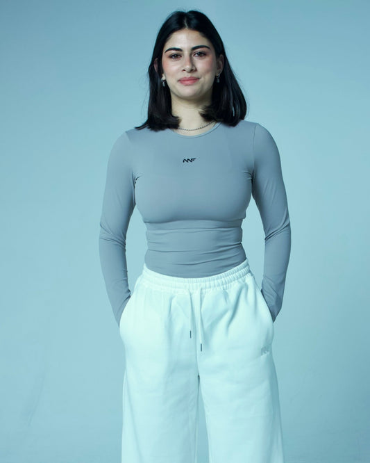 Pulse Long Sleeve Top - Stone Grey